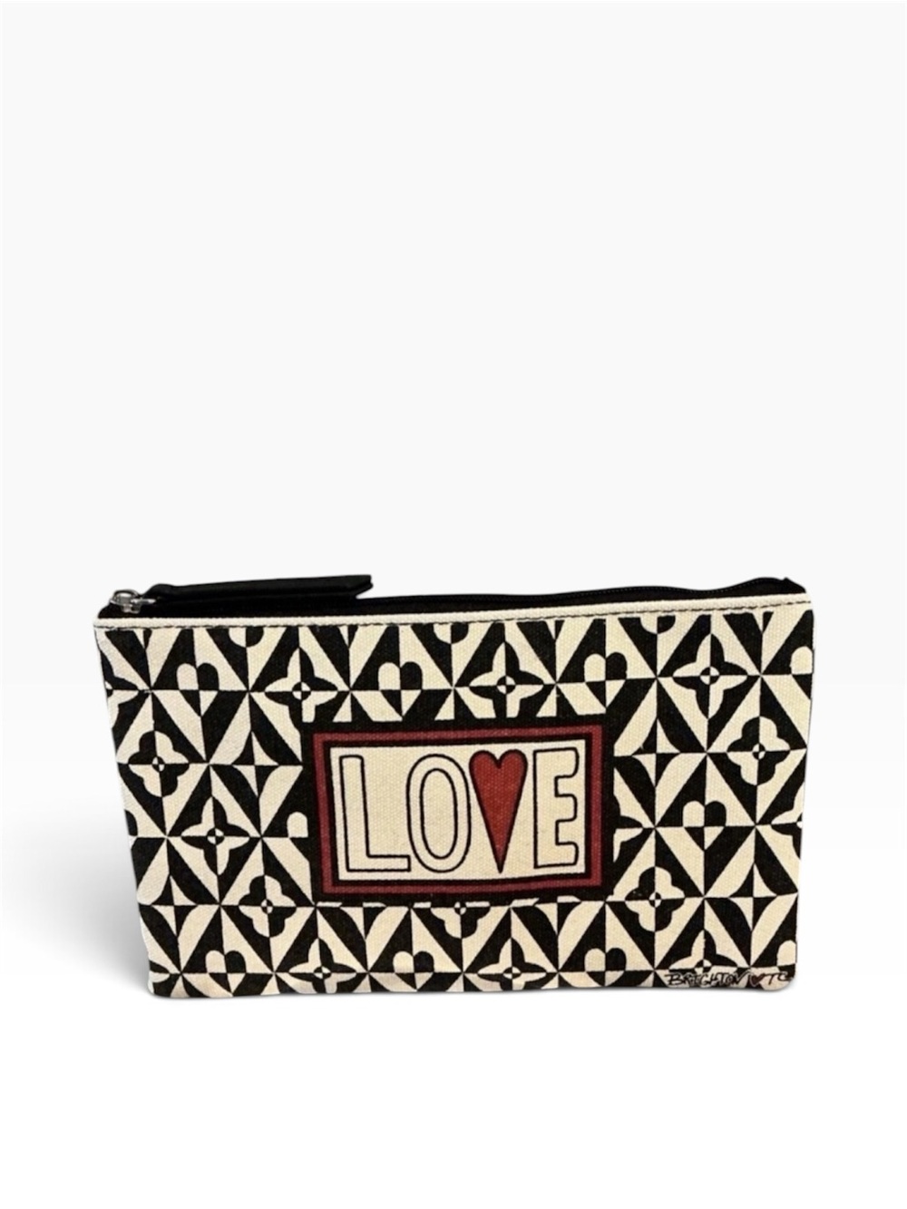 Brighton- Black and White LOVE ❤️ Pattern Zip Pouch